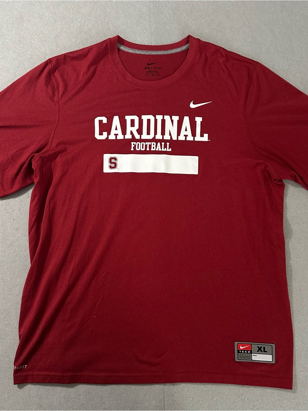 Nike Cardinal Red Long Sleeve 'Cardinal Football' Dri-FIT Tee